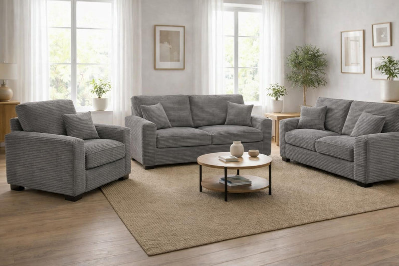 Savannah - Charcoal Upholstered Chair with Throw Pillows Included - L406-C