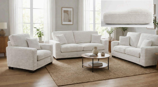 Savannah - White Upholstered Loveseat with Throw Pillows Included - L409-L