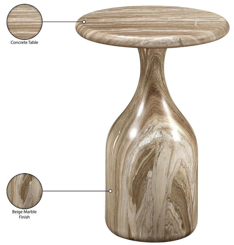 Savona Concrete Indoor/Outdoor End Table in Beige - 99080Beige-ET18