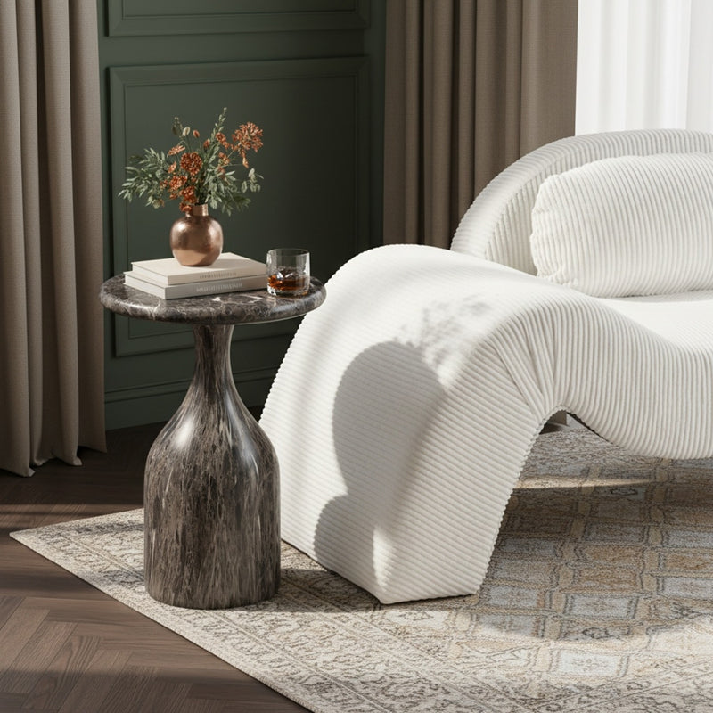 Savona Concrete Indoor/Outdoor End Table in Brown - 99080Brown-ET18