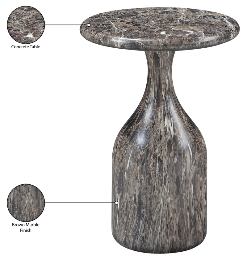 Savona Concrete Indoor/Outdoor End Table in Brown - 99080Brown-ET18