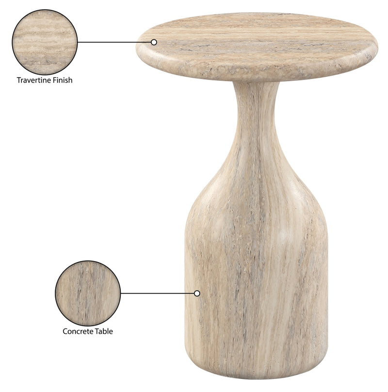 Savona Concrete Indoor/Outdoor End Table in Travertine - 99080Travertine-ET18