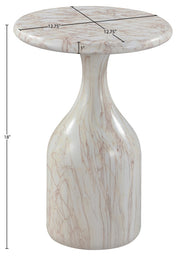 Savona Concrete Indoor/Outdoor End Table in White - 99080White-ET18