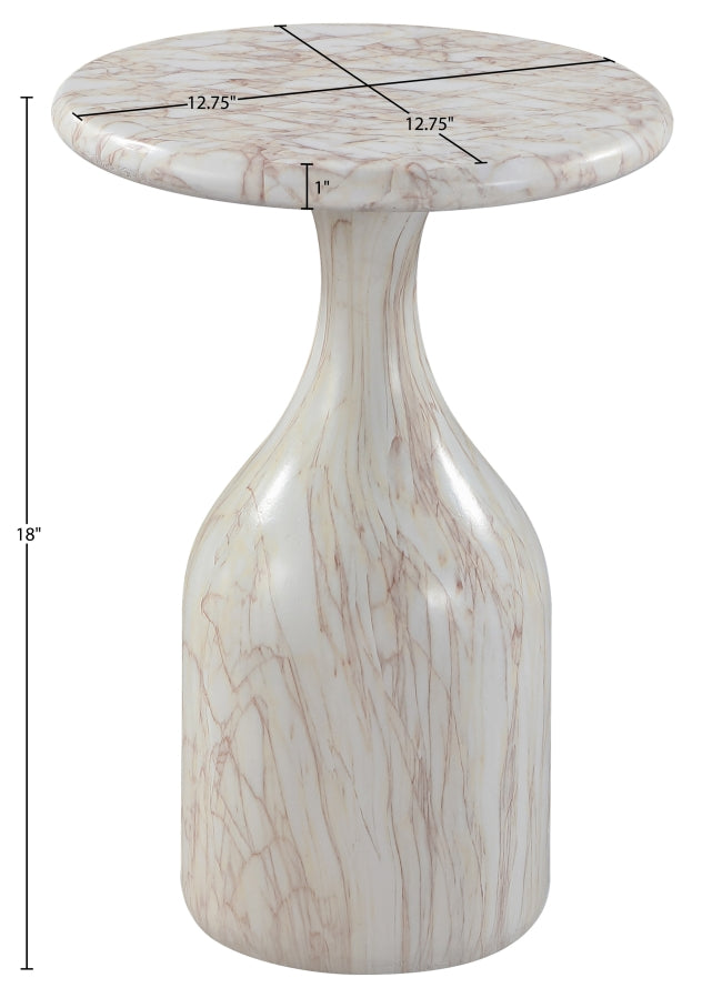 Savona Concrete Indoor/Outdoor End Table in White - 99080White-ET18