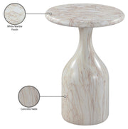 Savona Concrete Indoor/Outdoor End Table in White - 99080White-ET18