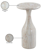 Savona Concrete Indoor/Outdoor End Table in White - 99080White-ET20