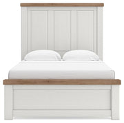 Savonport Full Panel Bed and Dresser in White/Brown - PKG025554