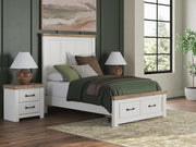 Savonport Full Panel Storage Bed and Dresser in White/Brown - PKG025578