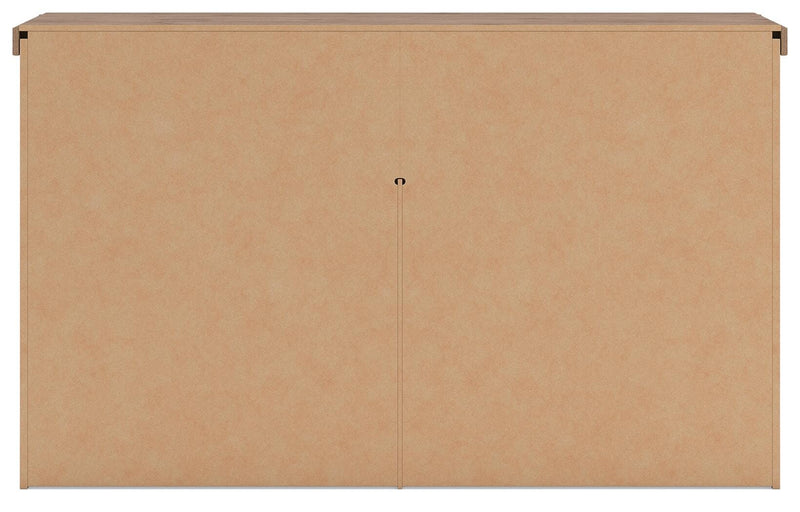 Savonport Full Panel Storage Bed and Dresser in White/Brown - PKG025578