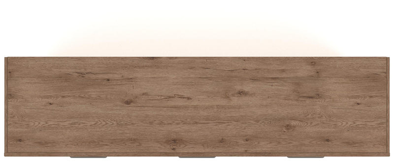 Savonport Full Panel Storage Bed and Dresser in White/Brown - PKG025578