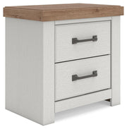 Savonport Full Panel Storage Bed, Chest and Nightstand in White/Brown - PKG025574