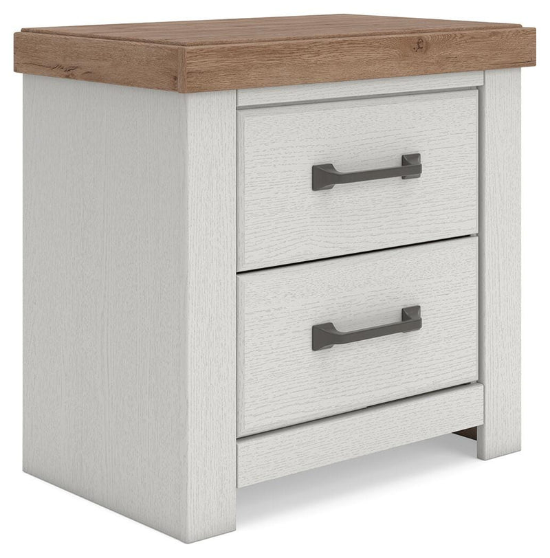 Savonport Full Panel Storage Bed, Chest and Nightstand in White/Brown - PKG025574