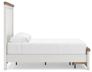Savonport Full Panel Storage Bed, Chest and Nightstand in White/Brown - PKG025574