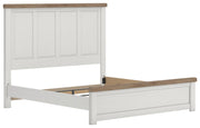 Savonport King Panel Bed and Dresser in White/Brown - PKG025307