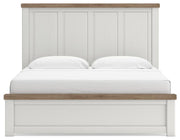 Savonport King Panel Bed and Dresser in White/Brown - PKG025307
