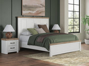 Savonport King Panel Bed, Chest and Nightstand in White/Brown - PKG025303