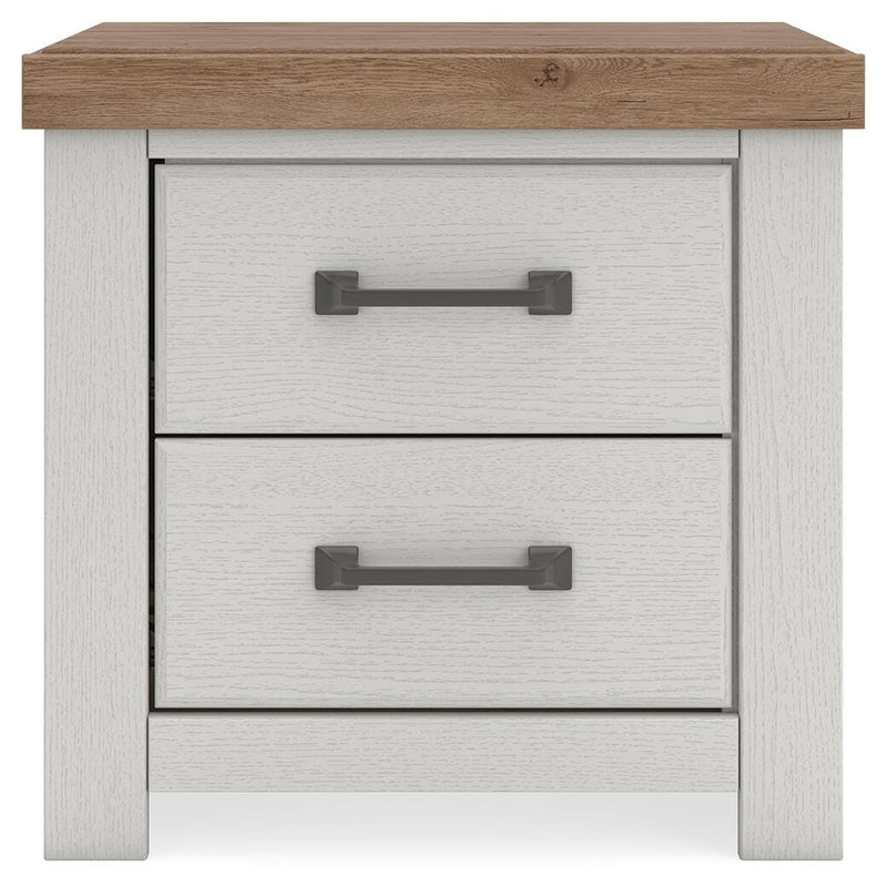 Savonport King Panel Bed, Chest and Nightstand in White/Brown - PKG025303