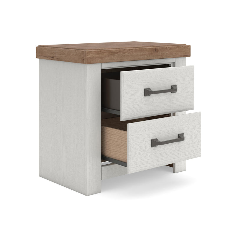 Savonport King Panel Bed, Dresser and Nightstand in White/Brown - PKG025308