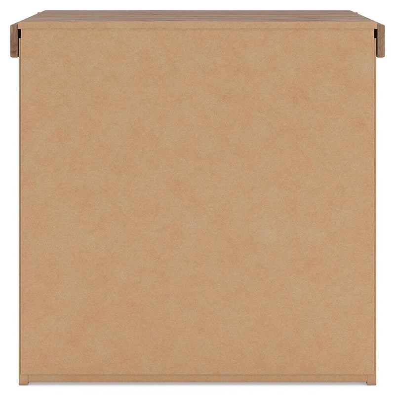Savonport King Panel Bed with Storage, Chest and Nightstand in White/Brown - PKG025404