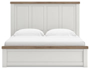 Savonport King Panel Bed with Storage, Chest and Nightstand in White/Brown - PKG025518