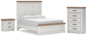 Savonport Queen Panel Bed, Chest and Nightstand in White/Brown - PKG025558