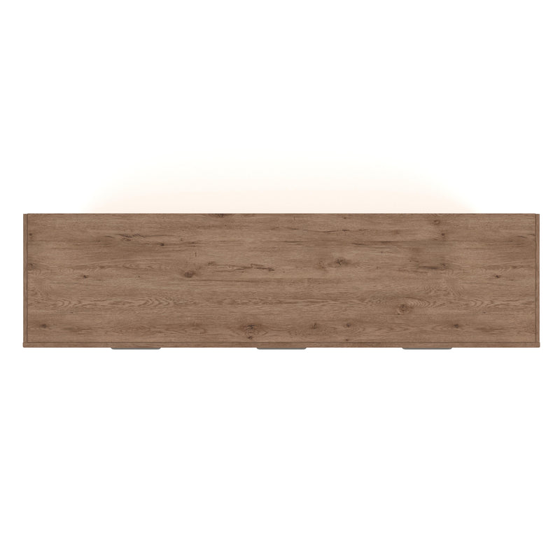 Savonport Queen Panel Bed with Storageand Dresser in White/Brown - PKG025400