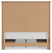 Savonport Queen Panel Bed with Storageand Dresser in White/Brown - PKG025514