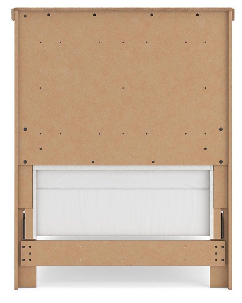 Savonport Twin Panel Bed, Chest and Nightstand in White/Brown - PKG025542