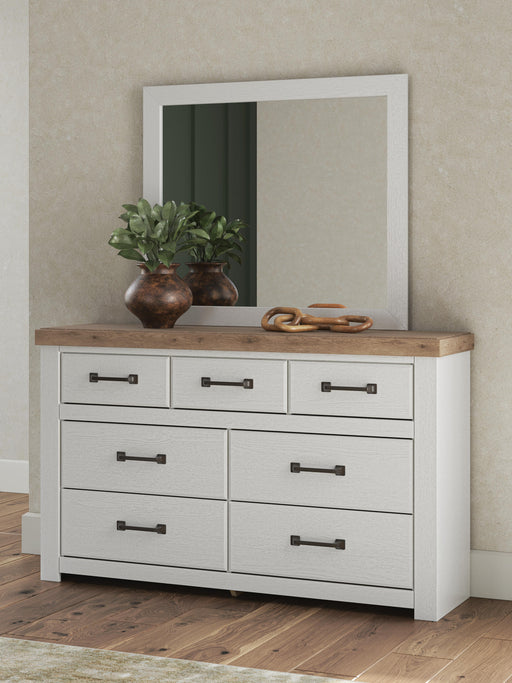 Savonport White/Brown Dresser and Mirror - B4615B1