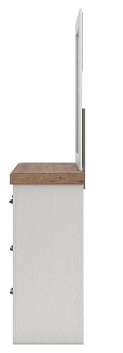 Savonport White/Brown Dresser and Mirror - B4615B1