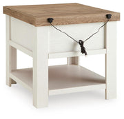 Savonport White/Brown End Table - T4615-3