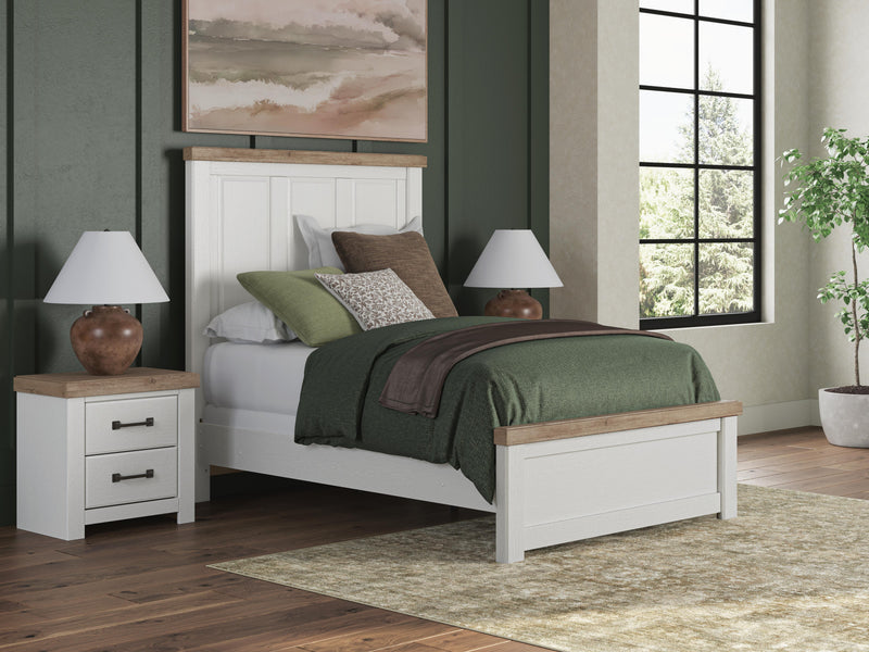 Savonport White/Brown Full Panel Bed - B4615B3