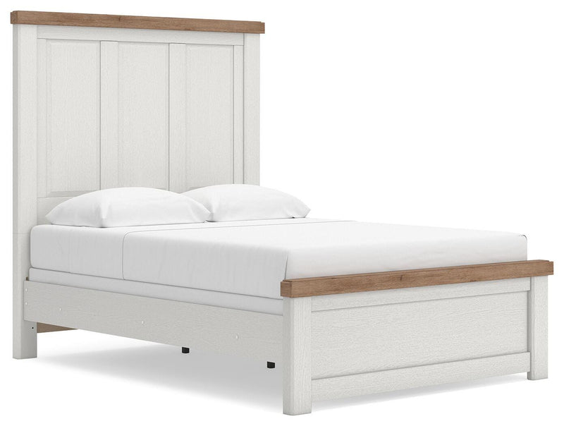 Savonport White/Brown Full Panel Bed - B4615B3