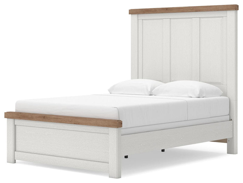 Savonport White/Brown Full Panel Bed - B4615B3