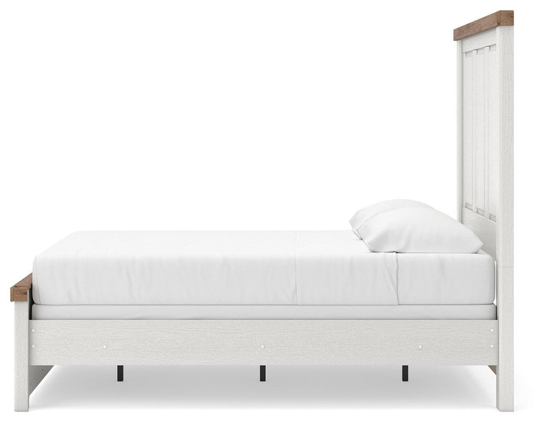 Savonport White/Brown Full Panel Bed - B4615B3