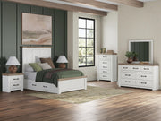 Savonport White/Brown Full Panel Bed with Storage - B4615B19