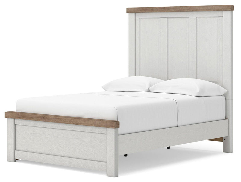 Savonport White/Brown Full Panel Bed with Storage - B4615B19