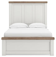Savonport White/Brown Full Panel Bed with Storage - B4615B19