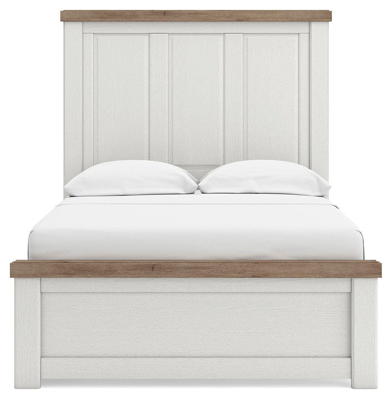 Savonport White/Brown Full Panel Bed with Storage - B4615B19