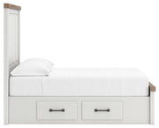 Savonport White/Brown Full Panel Bed with Storage - B4615B19