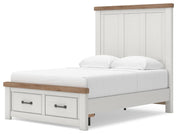 Savonport White/Brown Full Panel Storage Bed - B4615B6