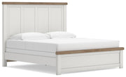 Savonport White/Brown King Panel Bed - B4615B10