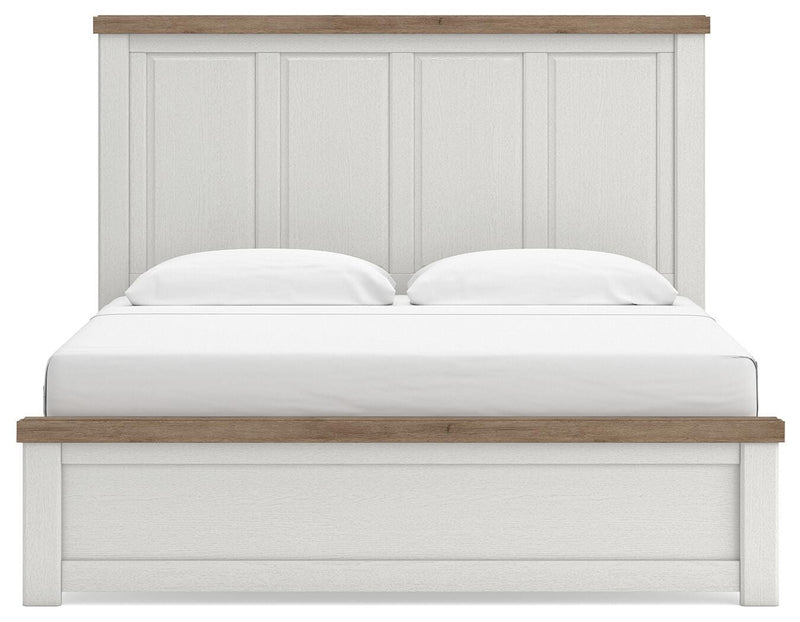 Savonport White/Brown King Panel Bed - B4615B10