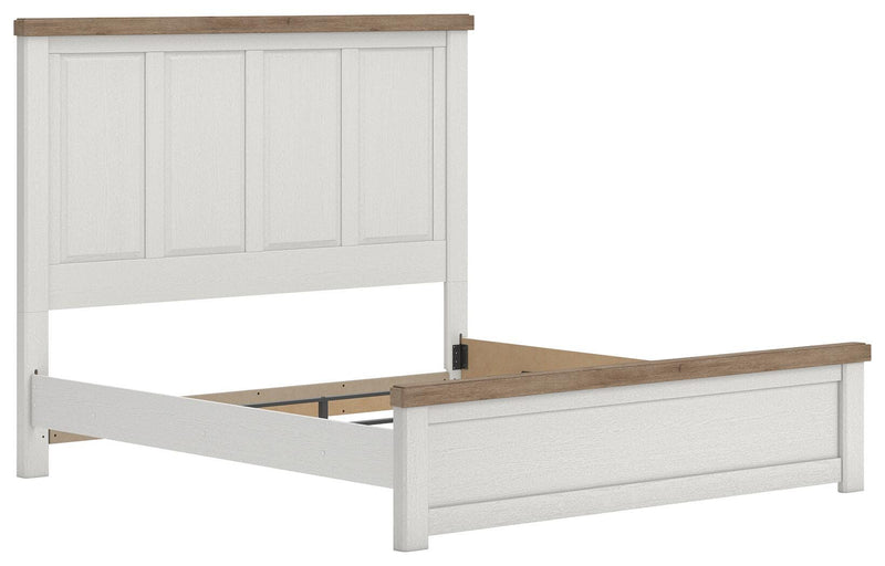 Savonport White/Brown King Panel Bed - B4615B10