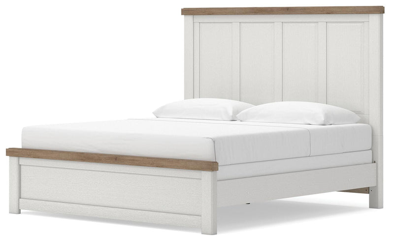 Savonport White/Brown King Panel Bed - B4615B10