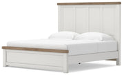 Savonport White/Brown King Panel Bed with Storage - B4615B13