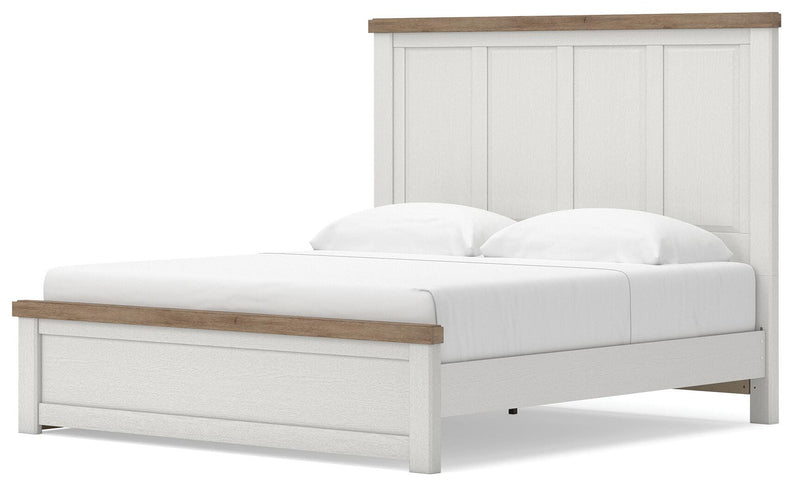 Savonport White/Brown King Panel Bed with Storage - B4615B13