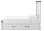 Savonport White/Brown King Panel Bed with Storage - B4615B15