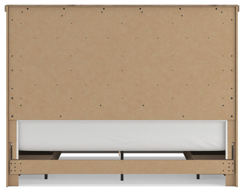 Savonport White/Brown King Panel Bed with Storage - B4615B15
