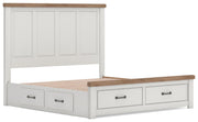 Savonport White/Brown King Panel Storage Bed - B4615B11